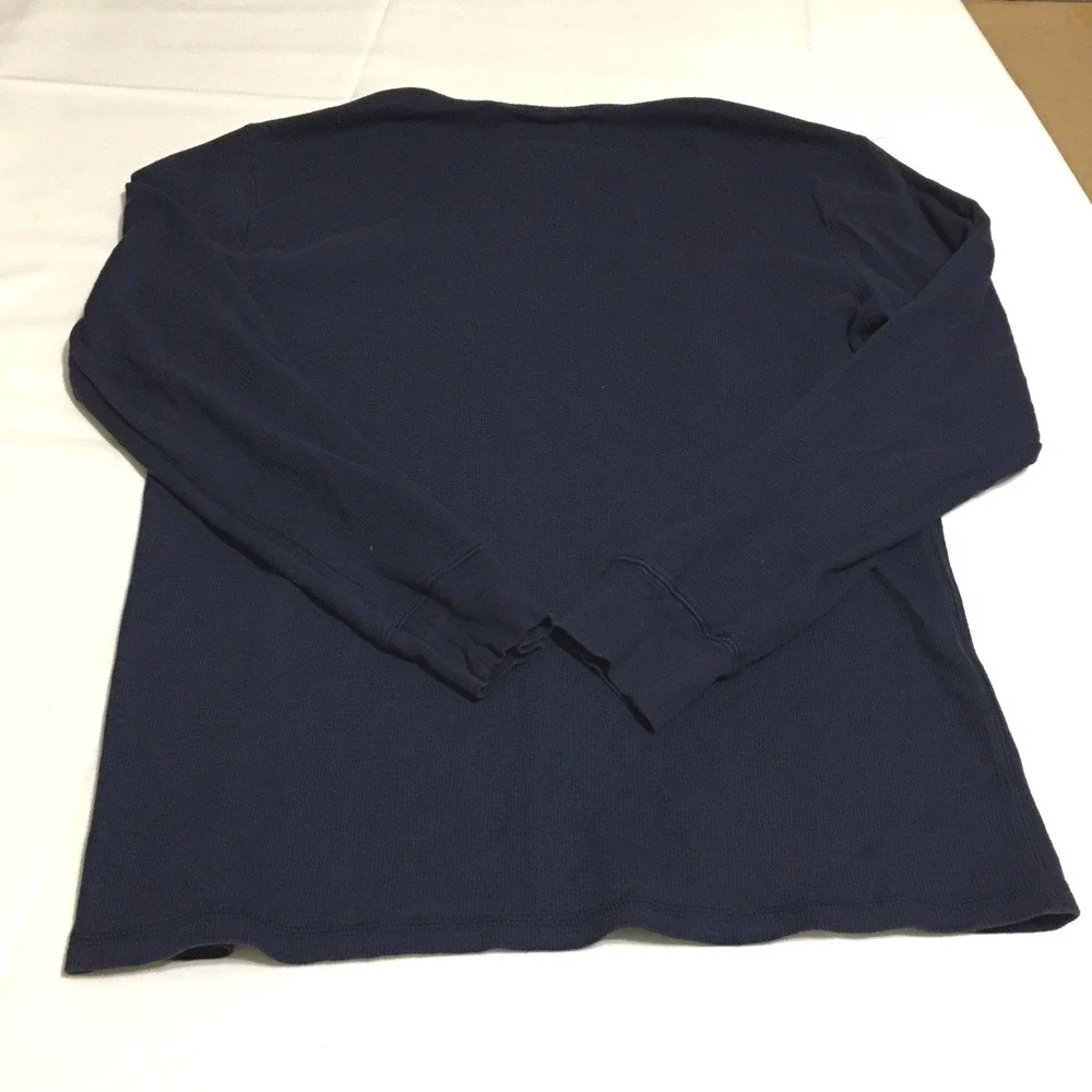 Polo Ralph Lauren Sleepwear Top Mens Large Navy Thermal Waffle Knit Long Sleeve